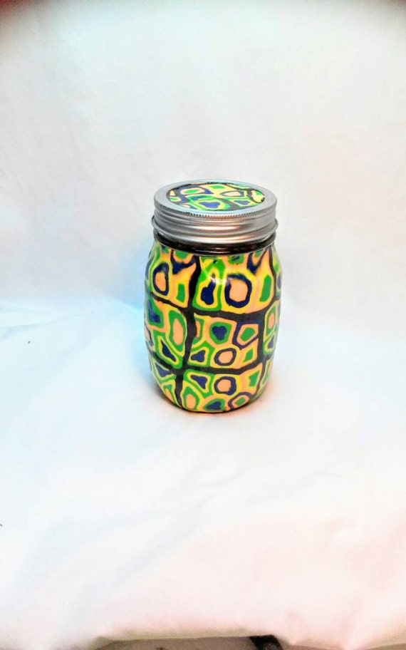 This mason polymer clay jar with style polymer by Merriebethplace