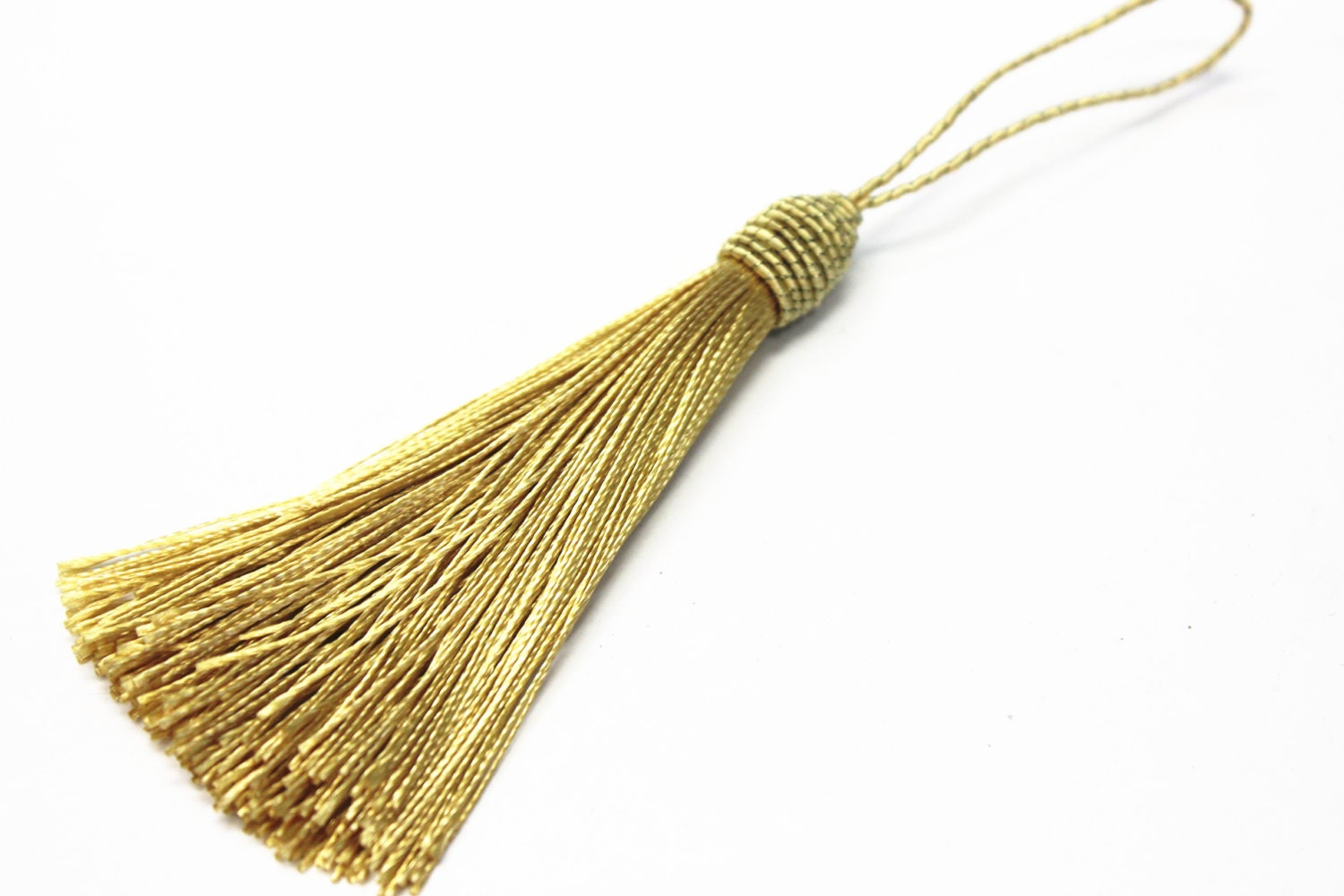 2 pcs Yellow Silk Tassel 6 inches Long Gold by 7thFashionDistrict