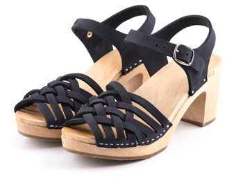 SALE 20% off | Clogs | Sandals | Wooden clogs | Swedish clogs | boho | swedish | shoes | Kulikstyle | Women shoes | wood clogs | Navy Blue