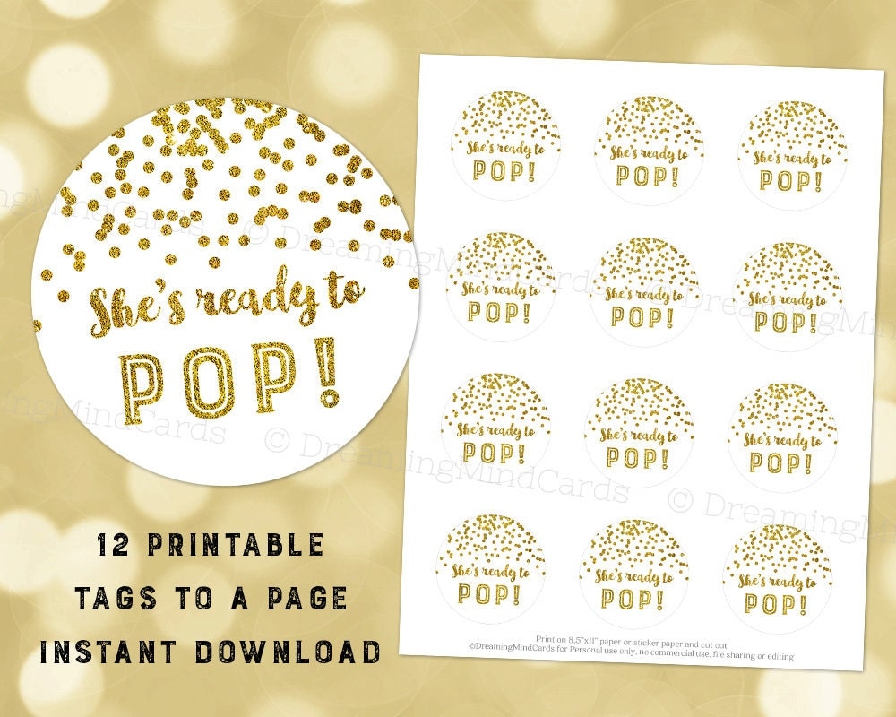 Free Printable She s Ready To Pop Tags Printable Word Searches