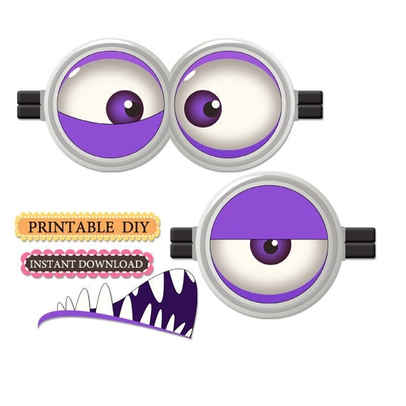 Instant download Purple Minion Eyes for by lauraspartyshop on Etsy