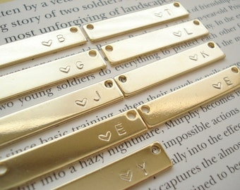 Hand Stamped Gold Bar Necklace...Personalized Name plate bar jewelry, Sorority gift, monogram, bridesmaid gift