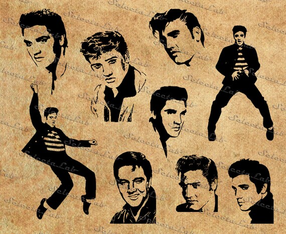 Download Digital SVG PNG Elvis Presley inspired rock'n roll