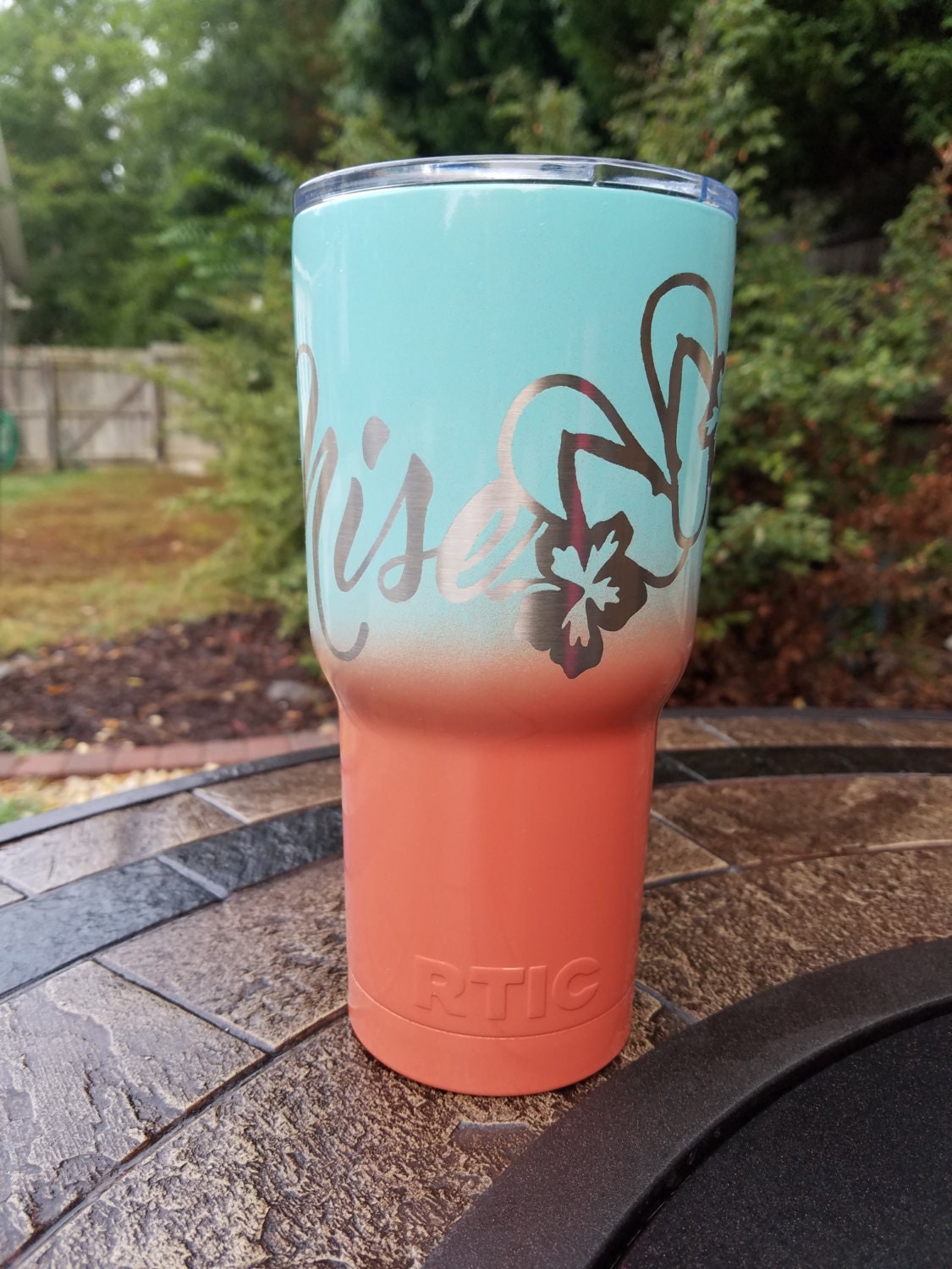 30 oz RTIC Tumbler with 2 colors of Powder Coating Vinyl Peel