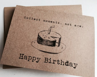 Simple birthday card. Rustic birthday card. Vintage birthday card. Country birthday card - Birthday quote - Kraft birthday card -