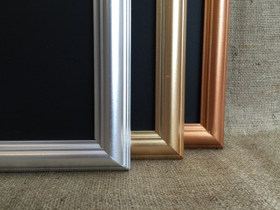 Metallic Framed CHALK BOARD - Gold / Silver/ Copper / Rose Gold Blackboard - Framed Notice Board / Metallic Framed Message Board /
