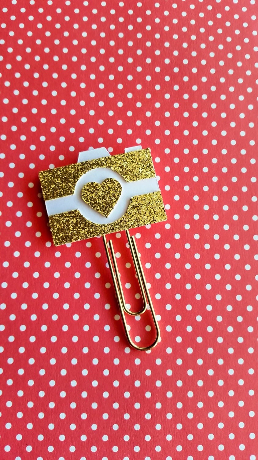 camera planner clipwhite and gold by PaperMyLife on Etsy