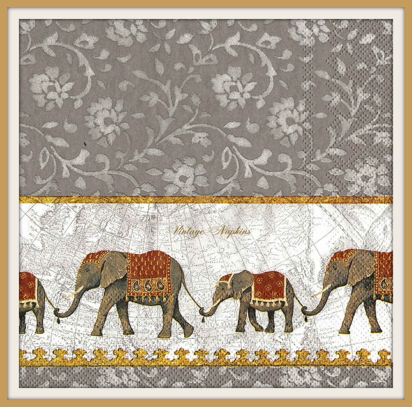 SALE TWO Paper napkins for DECOUPAGE Exotic by VintageNapkins