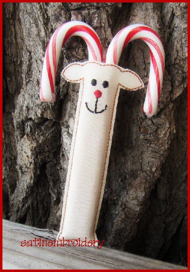 Reindeer Candy Cane Holder Gifts for Teachers by SatinEmbroidery