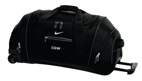 Items similar to Personalized Travel Bag, Nike Roller Duffel Bag, Custom Wheeled Travel Bag ...