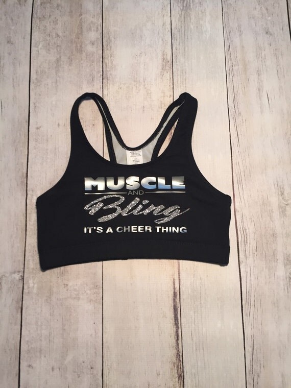 Muscle and Bling Sports Bra Cheer Sports Bra Cheerleading
