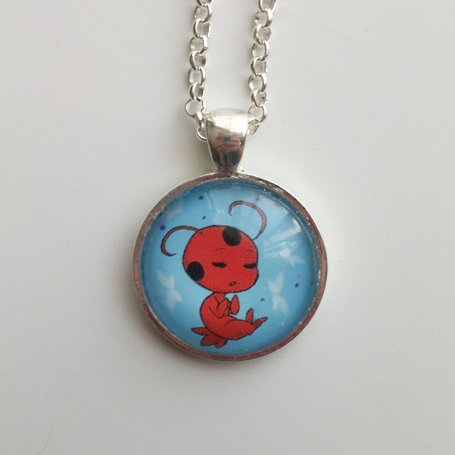 Miraculous Ladybug Tikki Glass Pendant Necklace
