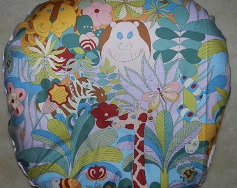 In the Jungle Boppy Lounge Pillow Cover with Pink Minky on Back, Baby Lounger,Napping PillowSlip Cover, , Zipper for Easy and off