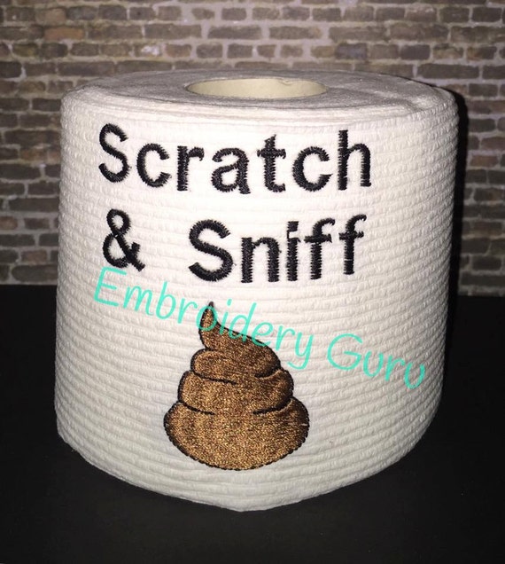 Scratch and Sniff Embroidered Toilet Paper Birthday Wedding
