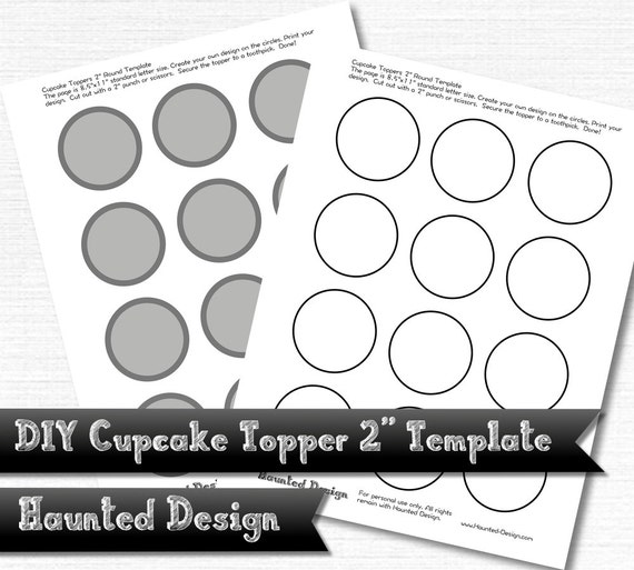 DIY 2 Cupcake Topper Template for Parties Weddings