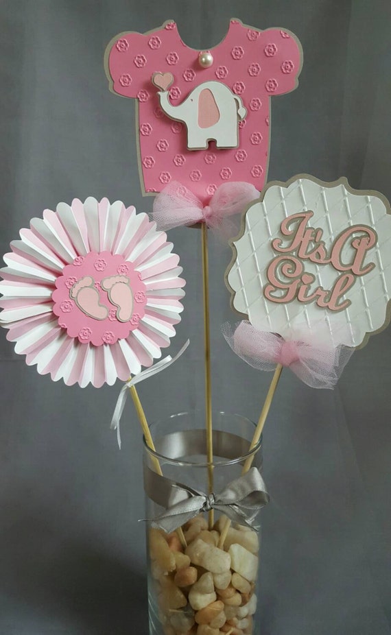 Baby Shower Girl Centerpiece Its A Girl by JCCustomDecor on Etsy