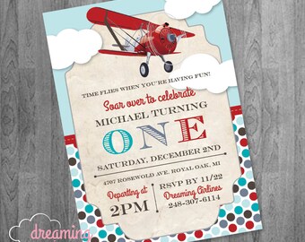 Airplane Birthday Party Invitation