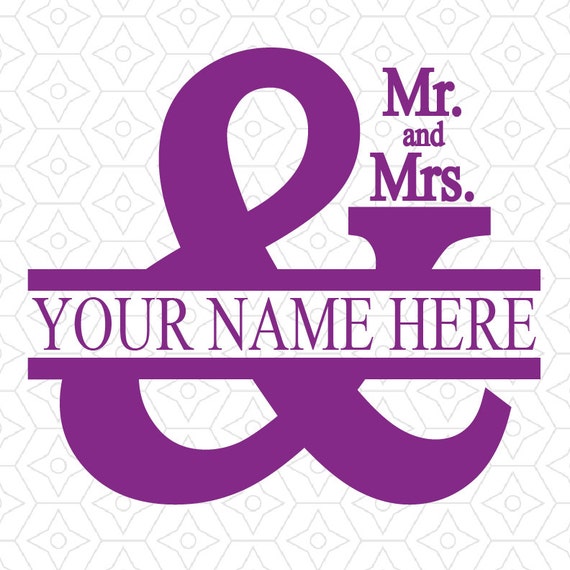 Download Ampersand & Family Name Decal SVG DXF and AI Vector Files