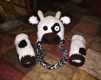 Cow Hat with leg warmers