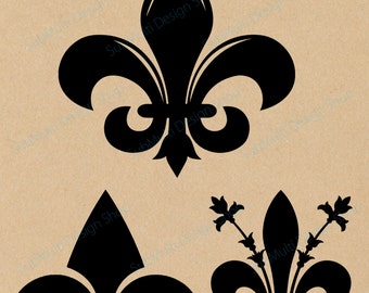 Fleur-de-lis silhouette / fleur de lis SVG Cutting Templates / Svg / Eps / Dxf / Png, / flower silhouette, Scrapbooking /svg / HQ