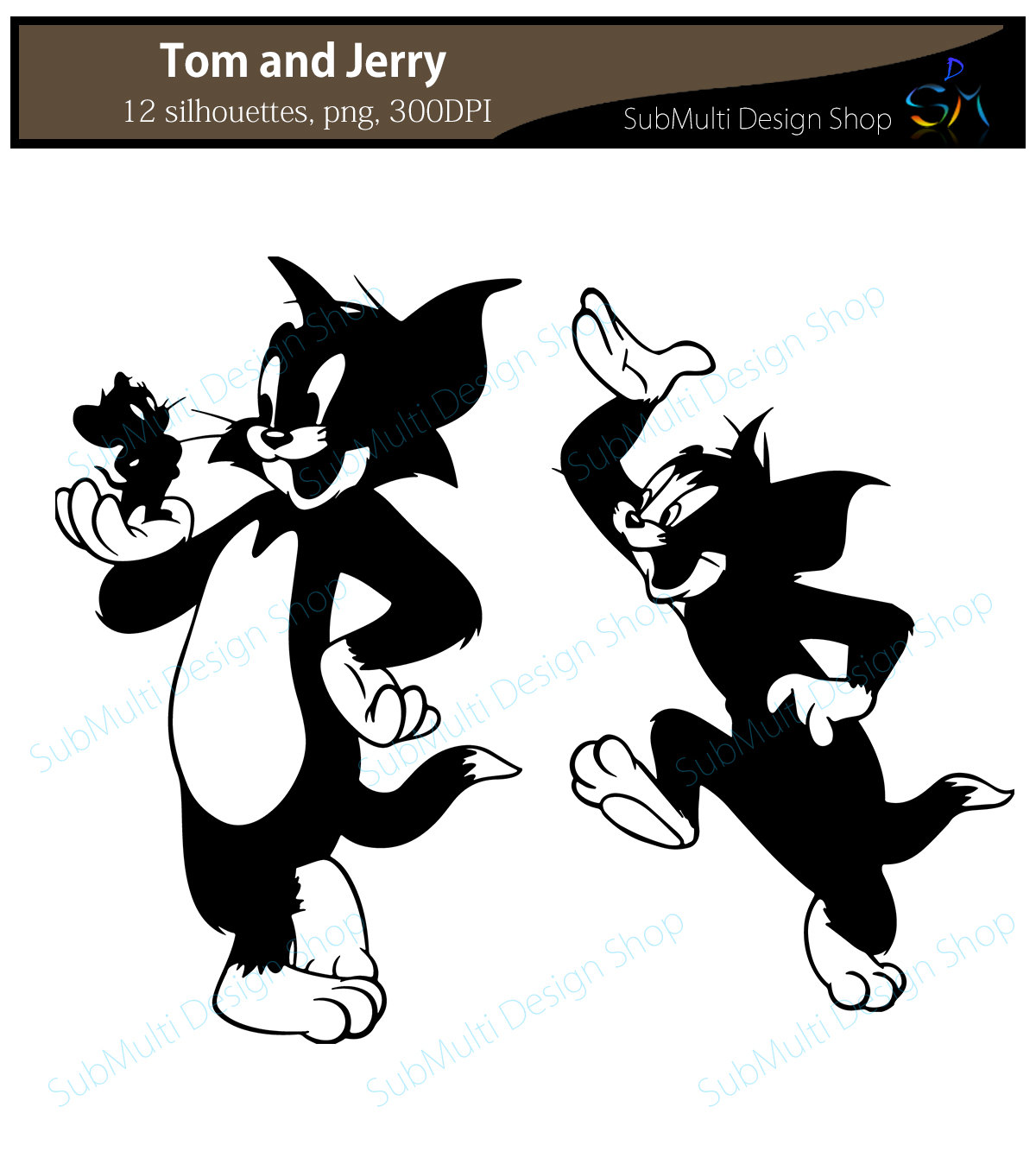 Tom And Jerry Silhouette Svg High Quality Silhouette