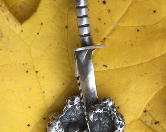 Sterling Silver "JUST-DUG" Metal Detector Coin Cache Treasure Pendant