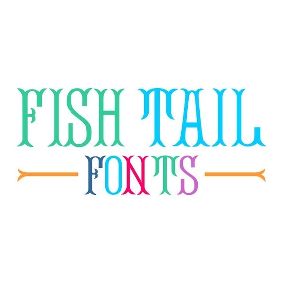 Fish Tail Cuttable Monogram Font SVG DXF EPS use with