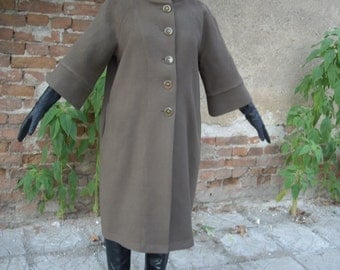 Long Coat, Wool Coat, Retro Coat, Maxi Sleeve Coat, Grey Coat, Long Jacket, Wool Jacket, Warm Jacket, Elegant Coat, Midi Coat