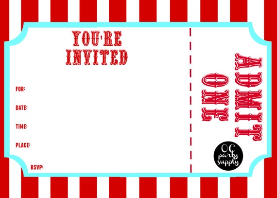Free Printable Fill In Circus Birthday Invitations 7