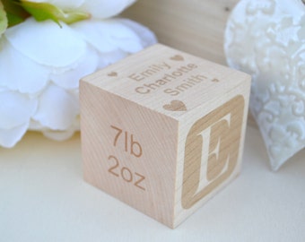 Personalised Baby Keepsake Building Block