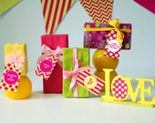 GIFT TAGS Printable | Yellow & Pink Party Decorations | Instant Download | Siskale GIFT TAGS Printable | Yellow & Pink Party Decorations | Instant Download | Siskale