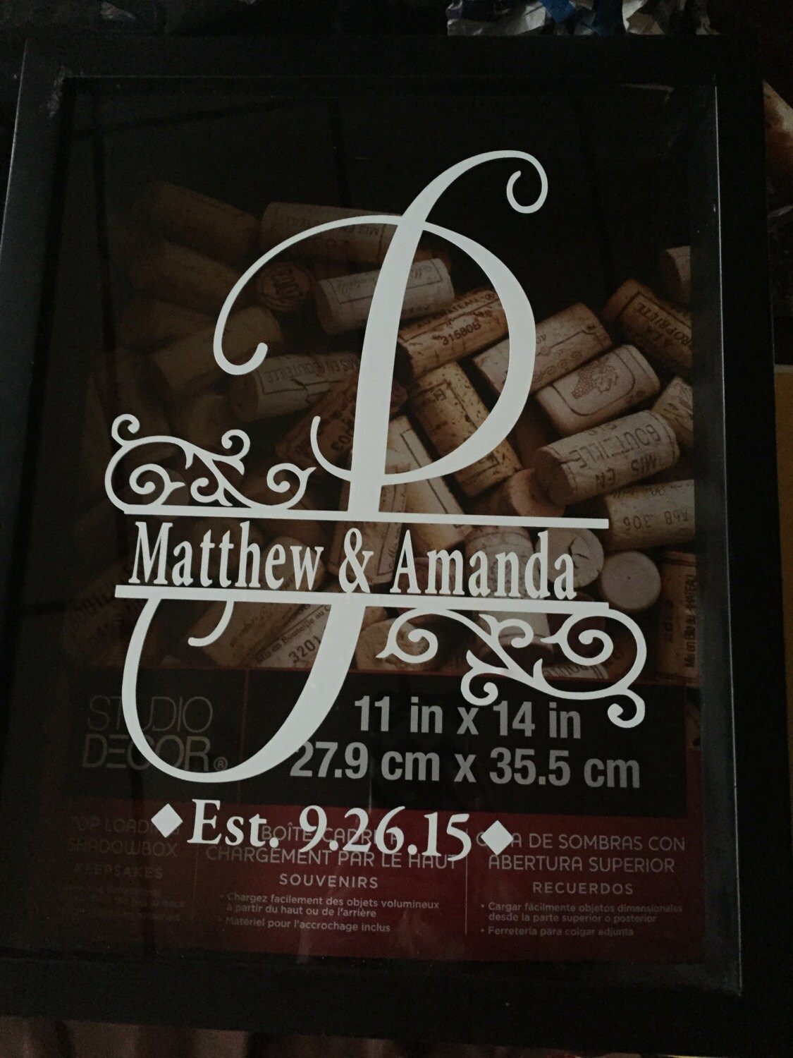 Personalized Wine cork holder card box by CarliesCollections