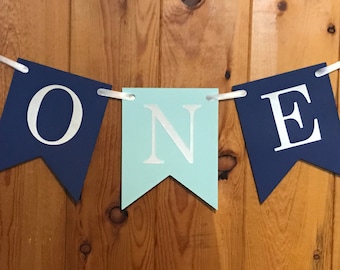 First Birthday High Chair Banner, Highchair Banner, Flag Banner, First Birthday, 1st Birthday, Blue Banner, Cake Smash Photo Prop, I Am One