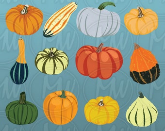 Pumpkin clipart, Fall clipart, Autumn clipart, Digital clipart, Gourds, Illustration, Pumpkins, Fall, Autumn, Vector clipart, #144
