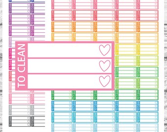 Cleaning Planner Stickers, Cleaning Printable Stickers, Checklist Printable Stickers, Erin Condren Stickers, Chores Planner Stickers