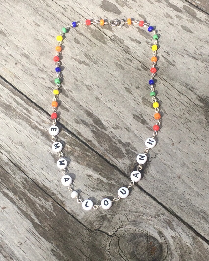 bead necklace with name