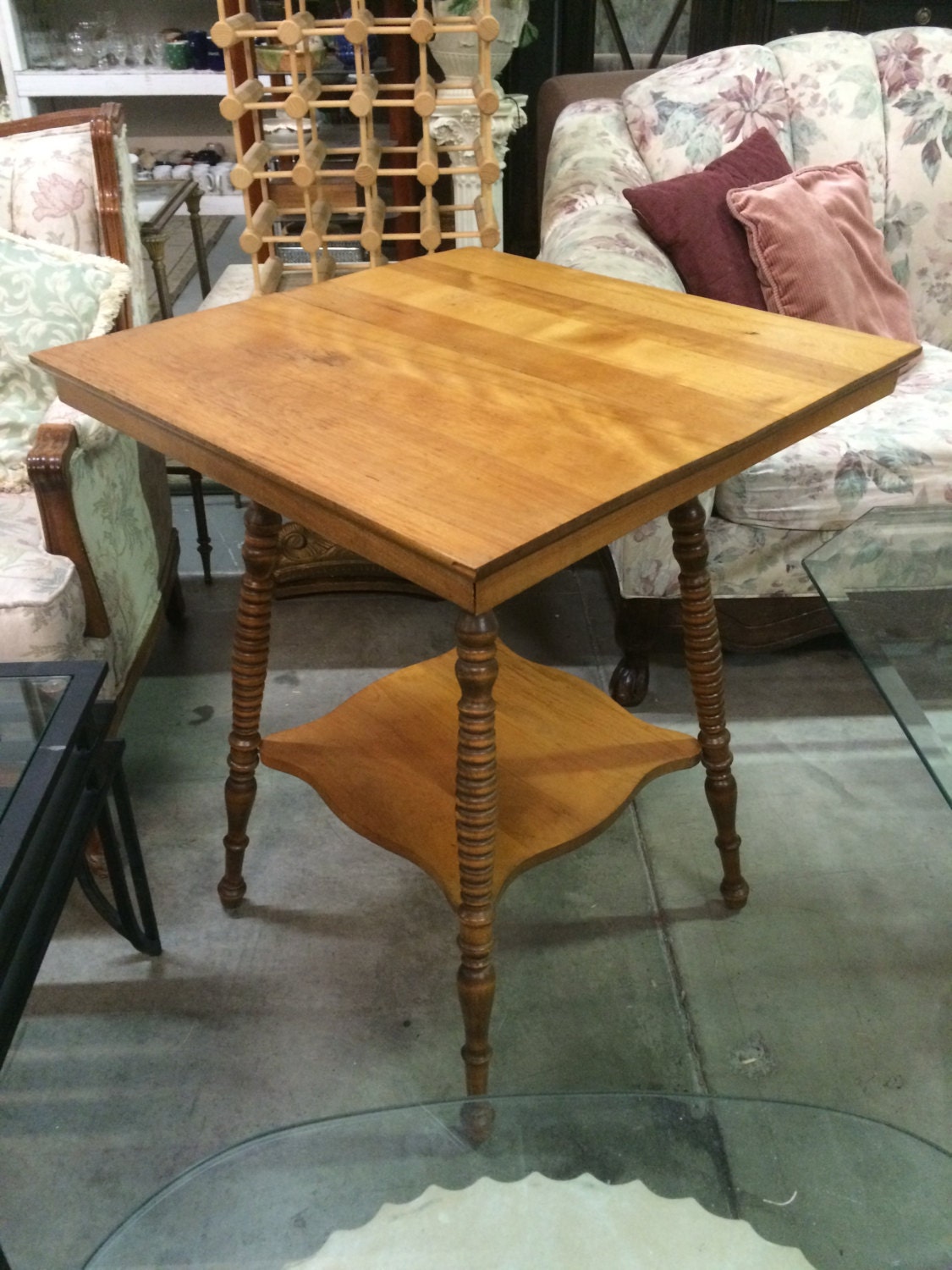 Light Solid Wood Spindle Leg Table Haute Juice