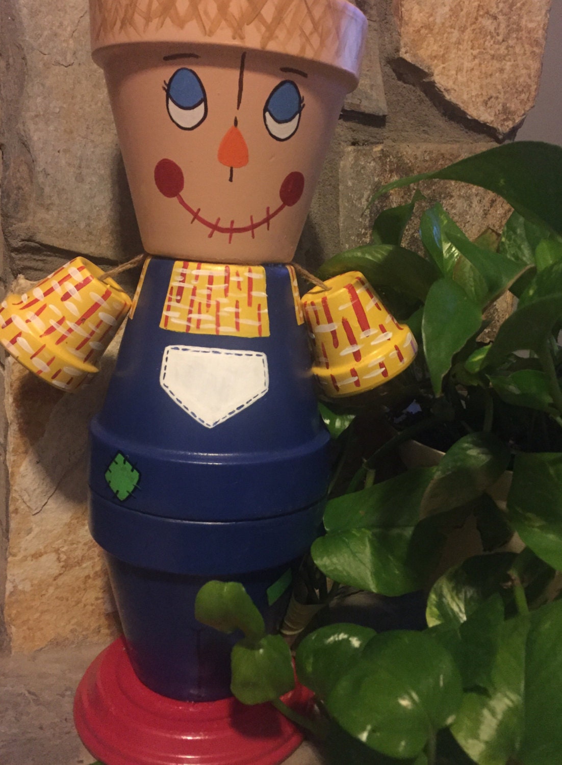 Scarecrow Flower Pot People /flower pot/ indoor decor/ outdoor