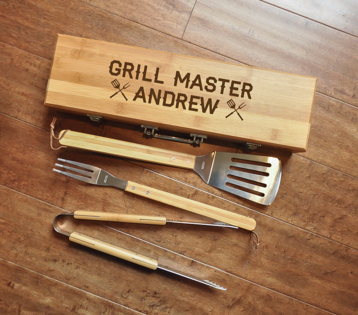 BBQ Set, 3 Piece Barbecue Grill Set, Barbeque Grilling Gift, Father's ...