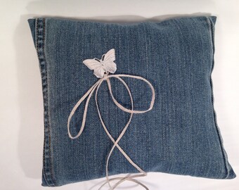 Needlepoint wedding ring pillow