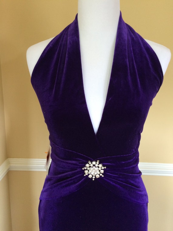 Vintage Dress/ Velvet dress/ Purple dress/ party velvet dress/