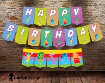 Inside Out Party Banner, Inside Out Birthday Banner, Inside Out Party