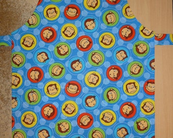 Apron for kid / Curious Georges, apron, kids apron, kitchen apron, kids kitchen apron