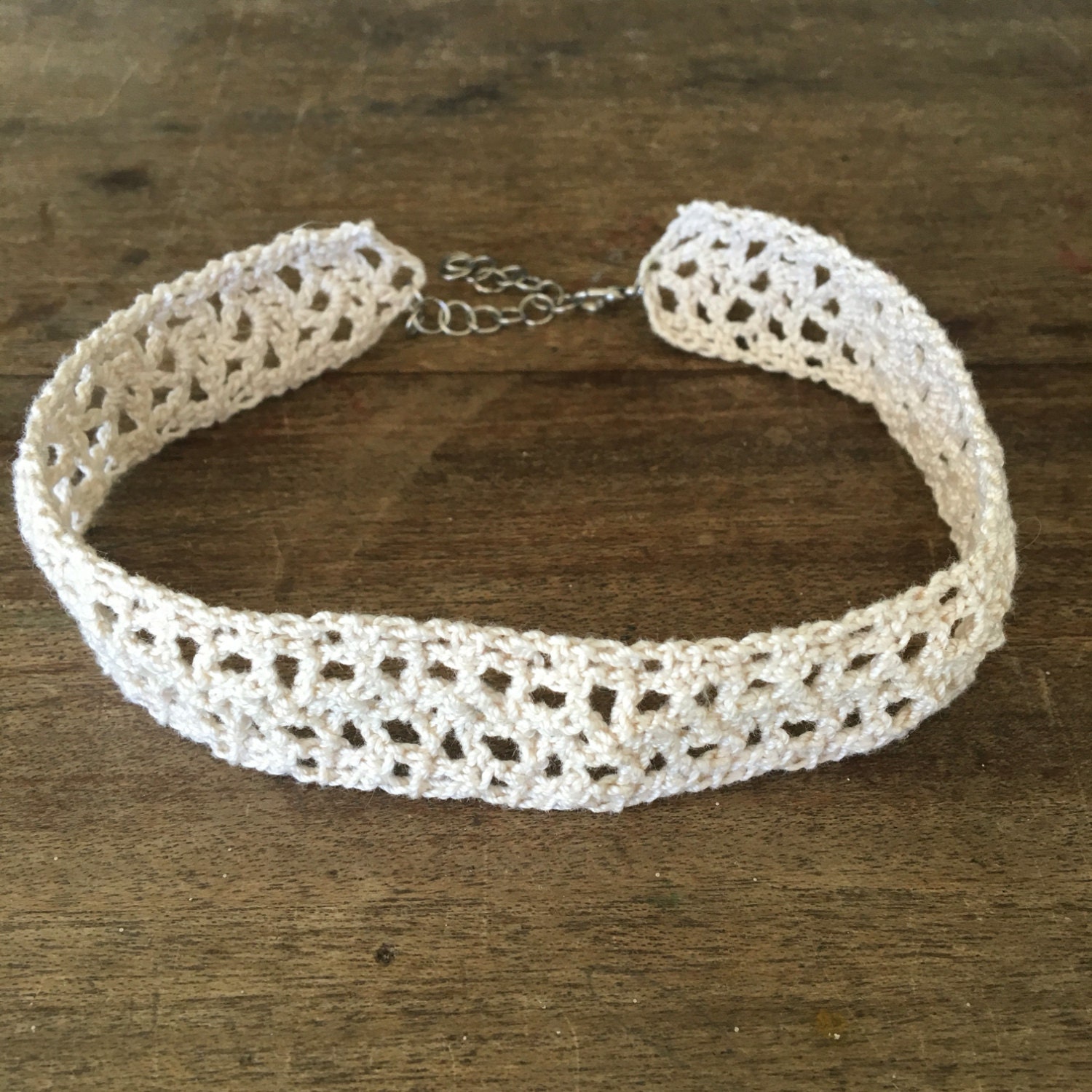 Ivory Crochet Choker Lace Cream Choker Fancy Lace Choker