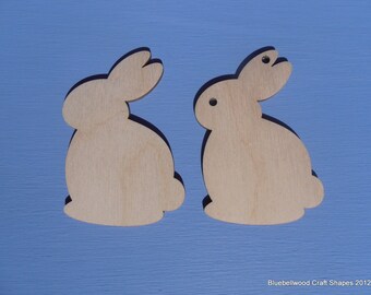Wooden Easter Rabbit Gift Tag/ Embellishment Craft Blank Shape 8cm x 5cm Pack of 10