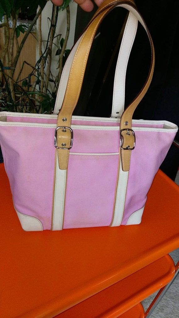 coach purse with pink handles