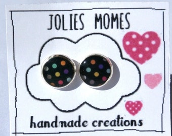 Polkadot studs - Polkadot earrings - Polka dot earrings - Gift for girls