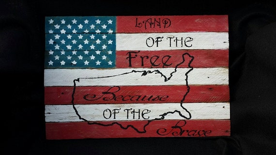 garden flag land of the free because of the brave