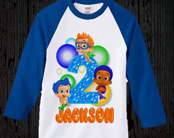 Bubble Guppies Birthday Shirt - Bubble Guppies Boy's Shirt - Raglan Option Available