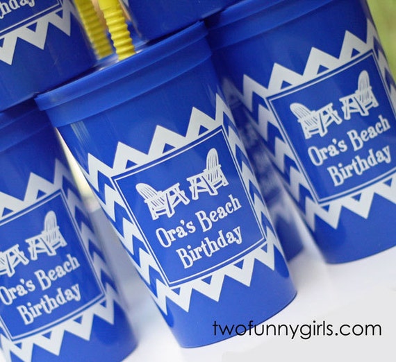 Personalized Stadium Cups with Chevron Wrap 22 oz